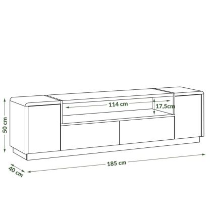 TV-tafel FRED antraciet/eiken artisan