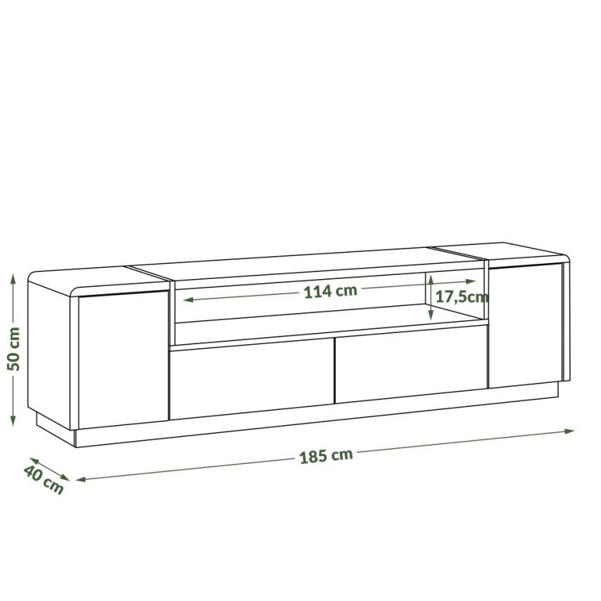 TV-tafel FRED antraciet/eiken artisan