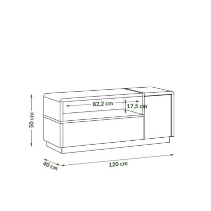 TV-tafel FRED antraciet/eiken artisan