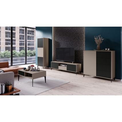 TV-tafel met een drawer RONJA taupe/zwart
