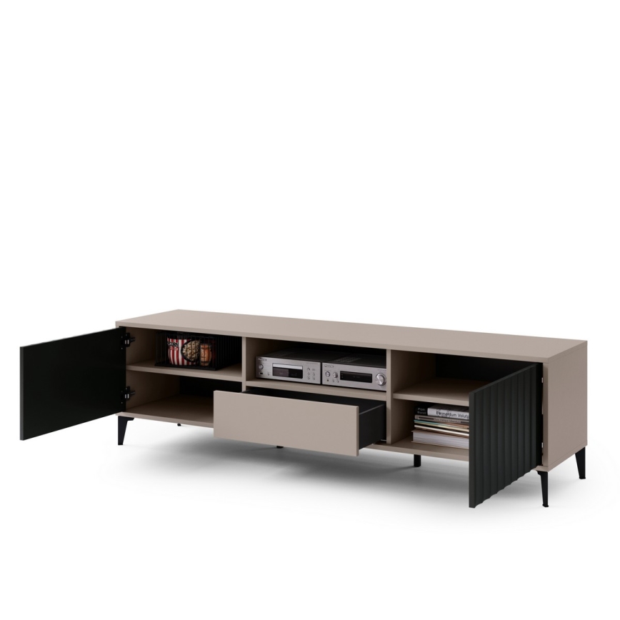 TV-tafel met een drawer RONJA taupe/zwart