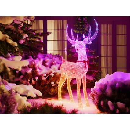 Twinkly - LED RGBW dimbaar buiten kerstrendier REINGEERS 250xLED IP44 Wi-Fi