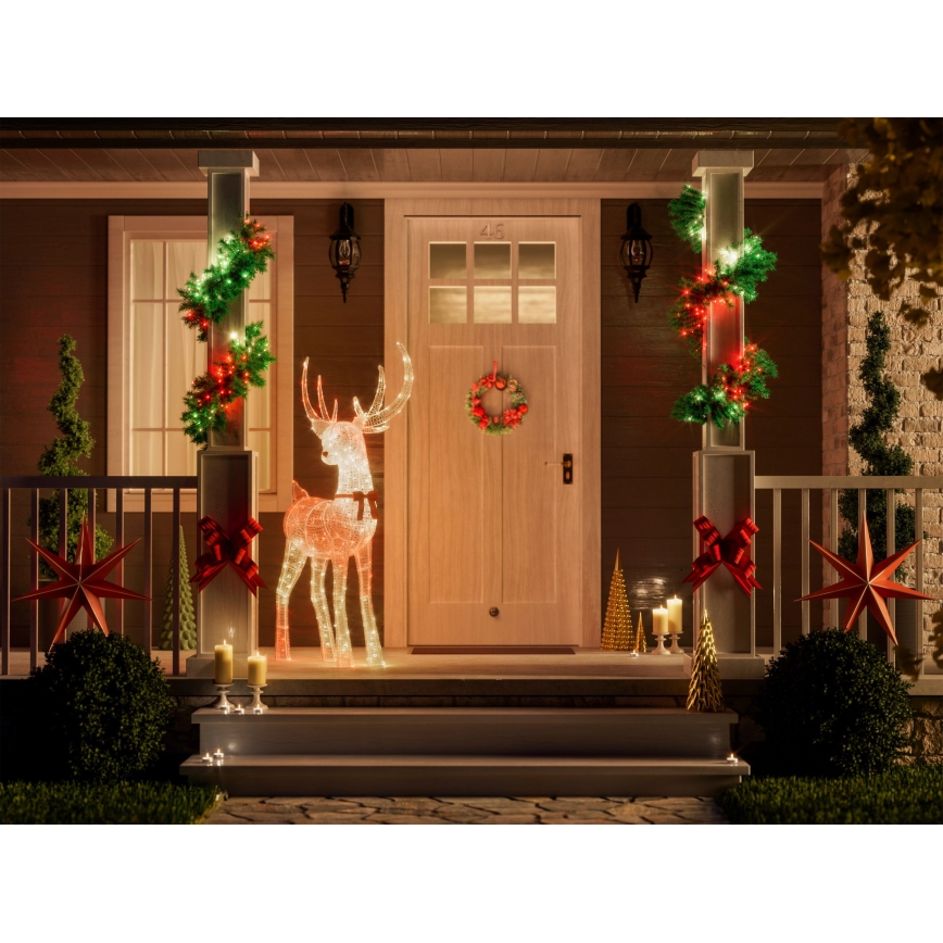 Twinkly - LED RGBW dimbaar buiten kerstrendier REINGEERS 250xLED IP44 Wi-Fi