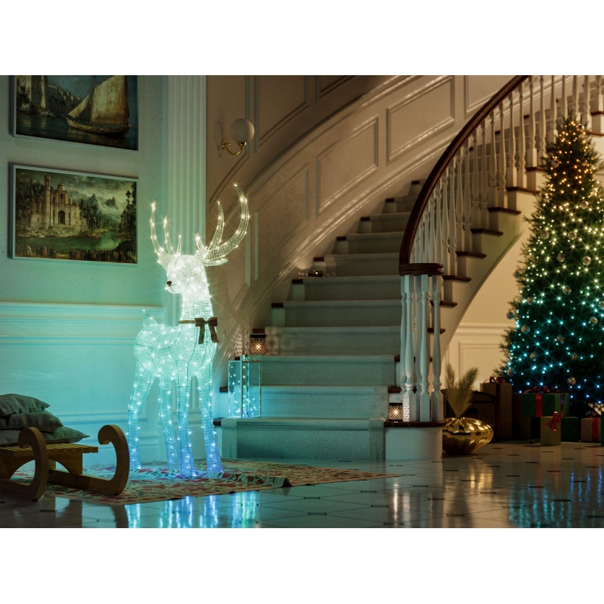 Twinkly - LED RGBW dimbaar buiten kerstrendier REINGEERS 250xLED IP44 Wi-Fi