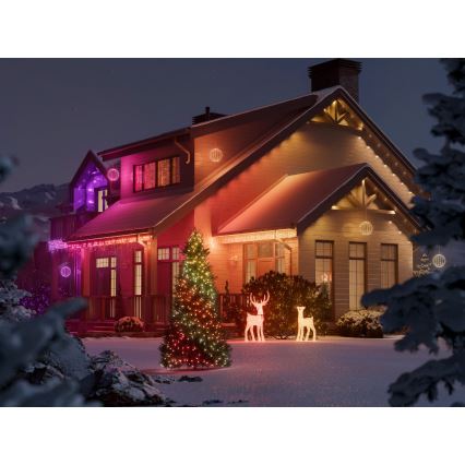 Twinkly - LED RGBW dimbaar buiten kerstrendier REINGEERS 250xLED IP44 Wi-Fi