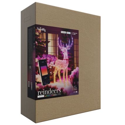 Twinkly - LED RGBW dimbaar buiten kerstrendier REINGEERS 250xLED IP44 Wi-Fi