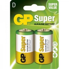 Twee stuks Alkaline batterijen LR20 GP SUPER 1,5V