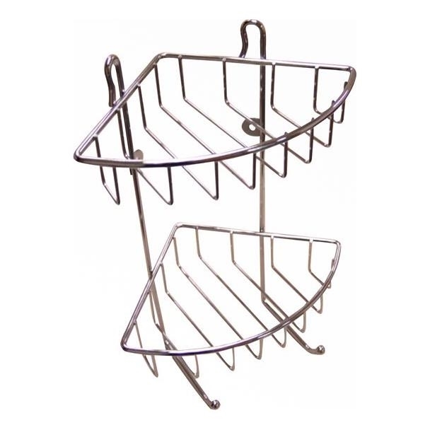 Tweelaagse douchewandplank 22,5x30 cm glanzend chroom