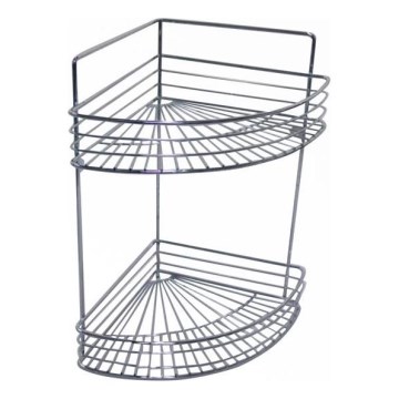 Tweelaagse douchewandplank 30,6x37,5 cm glanzend chroom
