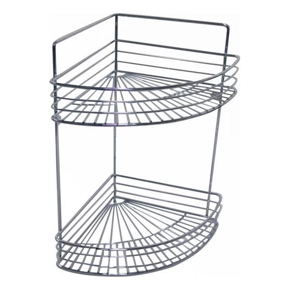 Tweelaagse douchewandplank 30,6x37,5 cm glanzend chroom