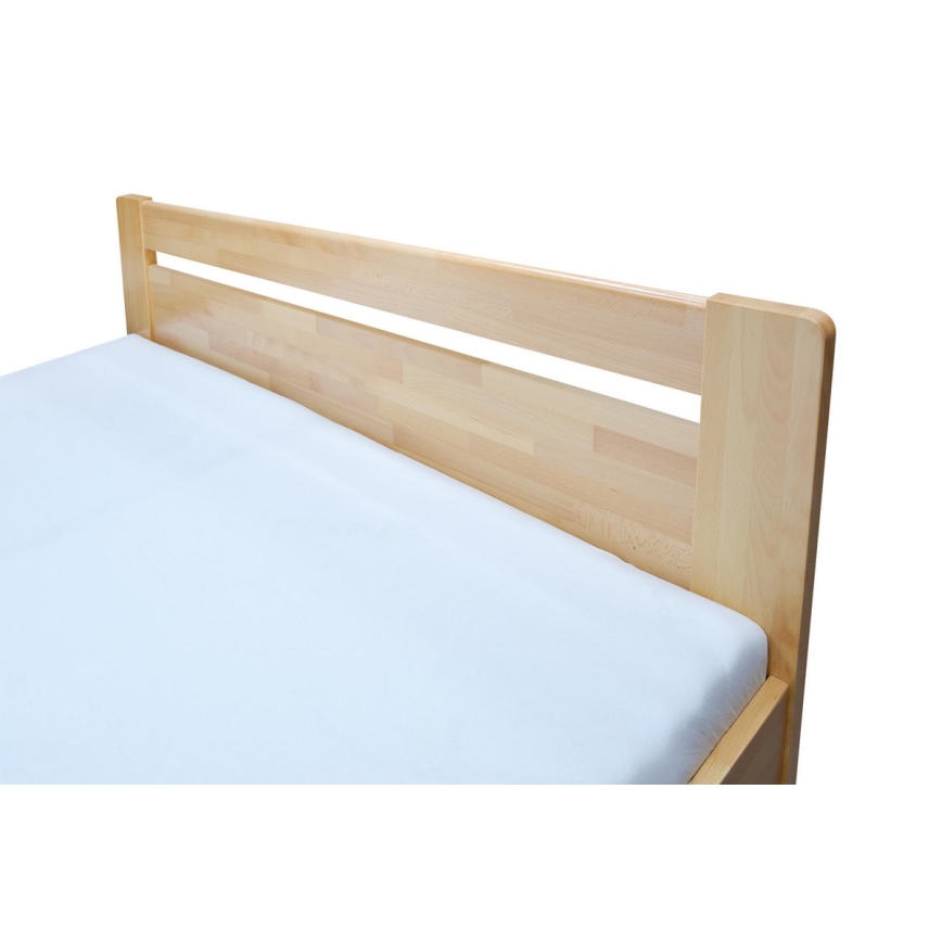 Tweepersoonsbed met lattenbodem en opbergruimte van massief AMARA 180x200 cm beukenhout