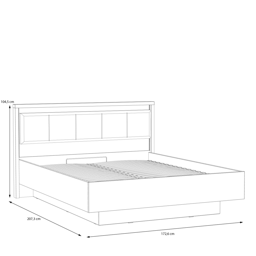 Tweepersoonsbed met opbergruimte OREN 160x200 cm bruin/zwart