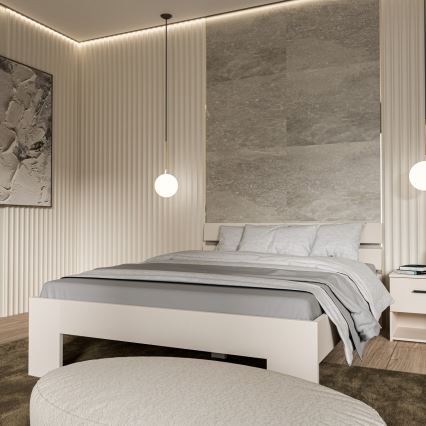 Tweepersoonsbed PIROA 160x200 cm beige