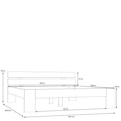 Tweepersoonsbed PIROA 180x200 cm beige