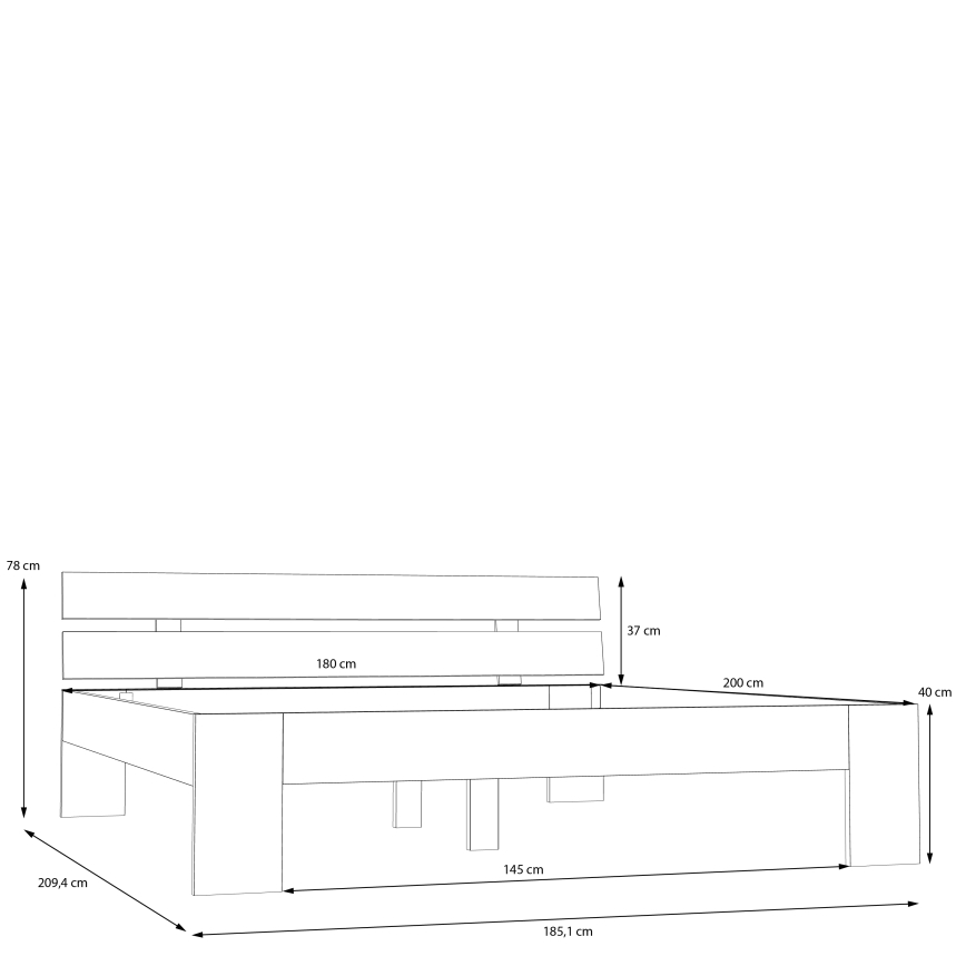 Tweepersoonsbed PIROA 180x200 cm beige