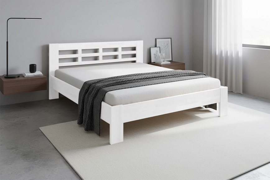 Tweepersoonsbed van massief hout ANGELA 180x200 cm wit