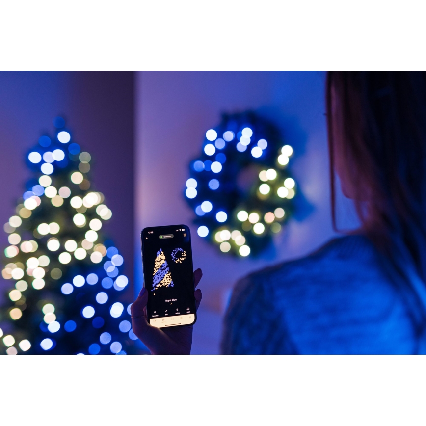 Twinkly - LED RGB Dimbaar Kerstkrans 50xLED diameter 60 cm Wi-Fi