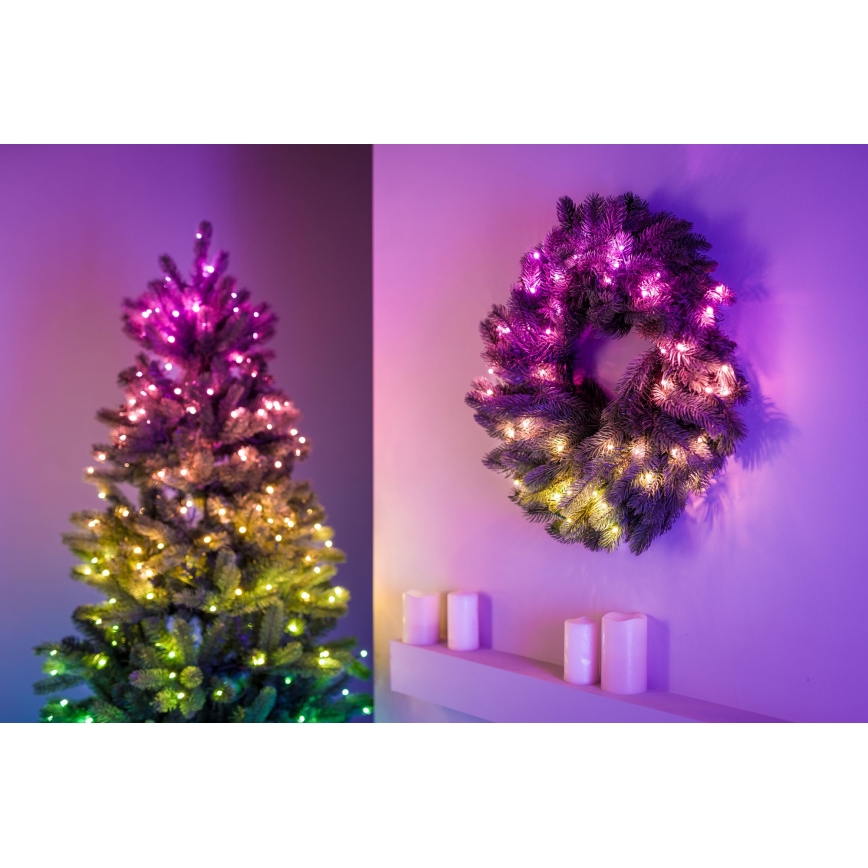 Twinkly - LED RGB Dimbaar Kerstkrans 50xLED diameter 60 cm Wi-Fi
