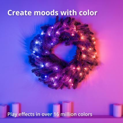 Twinkly - LED RGB Dimbaar Kerstkrans 50xLED diameter 60 cm Wi-Fi