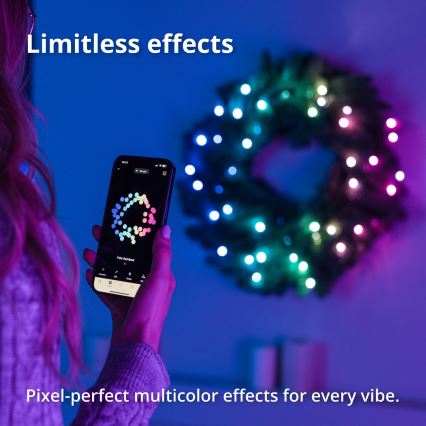 Twinkly - LED RGB Dimbaar Kerstkrans 50xLED diameter 60 cm Wi-Fi