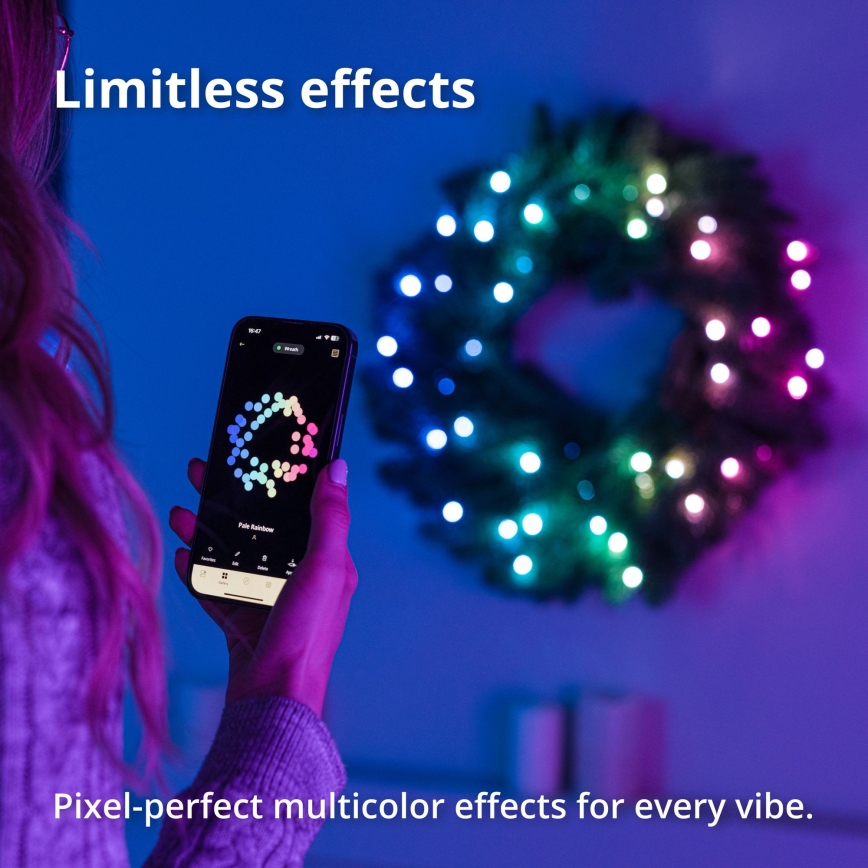 Twinkly - LED RGB Dimbaar Kerstkrans 50xLED diameter 60 cm Wi-Fi
