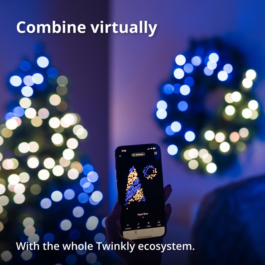 Twinkly - LED RGB Dimbaar Kerstkrans 50xLED diameter 60 cm Wi-Fi