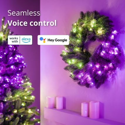 Twinkly - LED RGB Dimbaar Kerstkrans 50xLED diameter 60 cm Wi-Fi