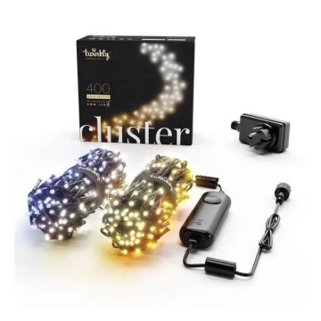 Twinkly - LED Dimbaar buitenshuis Kerst lichtsnoer CLUSTER 400xLED 9,5m IP44 Wi-Fi