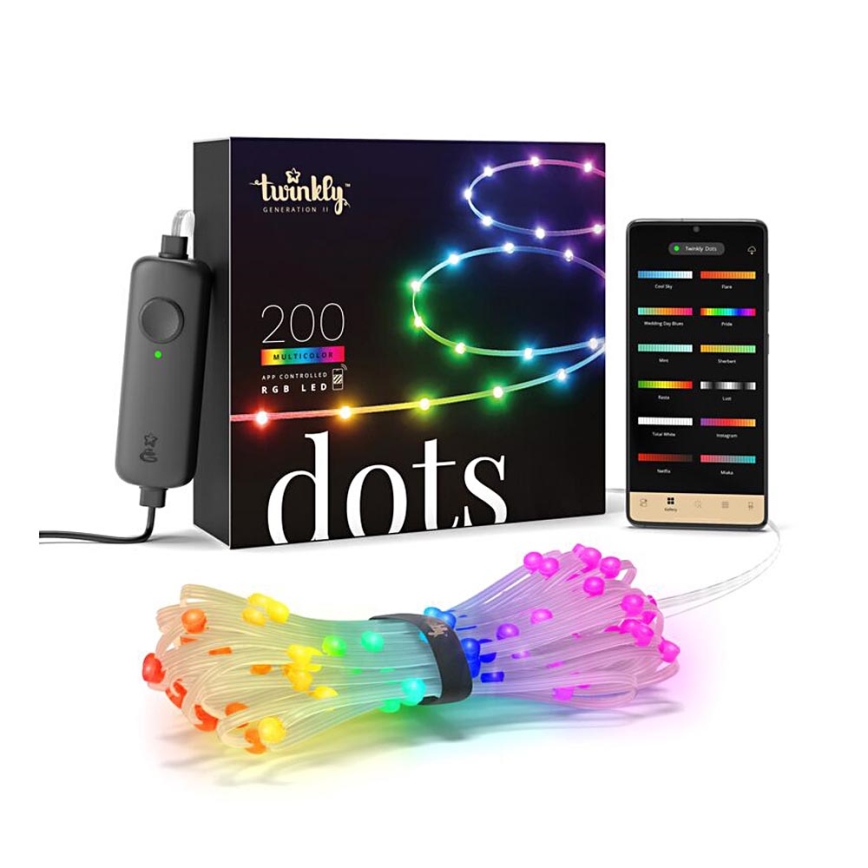 Twinkly - LED RGB Buiten dimbaar strip DOTS 200xLED 10 m IP44 Wi-Fi