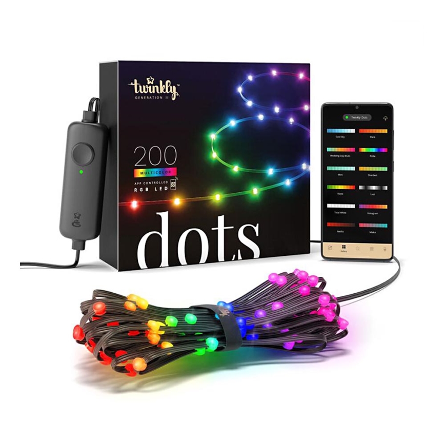 Twinkly - LED RGB Buiten dimbaar strip DOTS 200xLED 10 m IP44 WiFi