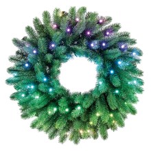 Twinkly - LED RGB Dimbaar Kerstkrans PRE-LIT WREATH 50xLED diameter 61cm Wi-Fi