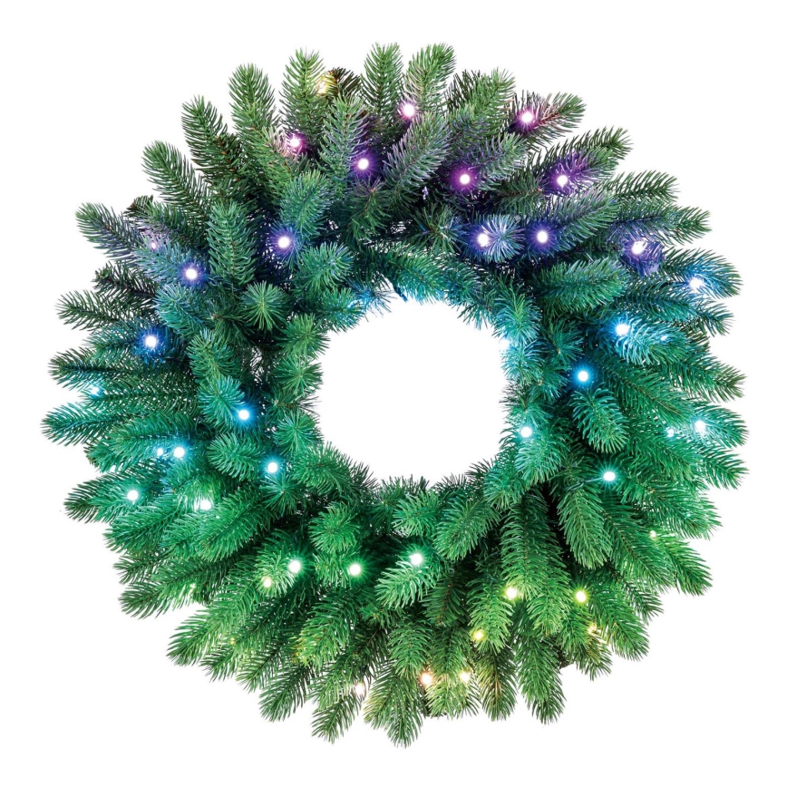Twinkly - LED RGB Dimbaar Kerstkrans PRE-LIT WREATH 50xLED diameter 61cm Wi-Fi