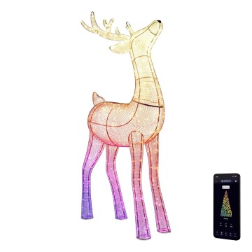 Twinkly - LED RGBW Dimbaar buitenshuis Kerstmis rendier REINGEERS 240xLED IP44 Wi-Fi