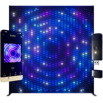 Twinkly - LED RGBW dimbaar kerstlichtgordijn voor buiten LIGHTWALL 1120 LEDs 2,6x2,7 m IP44 Wi‑Fi + muziek-dongle