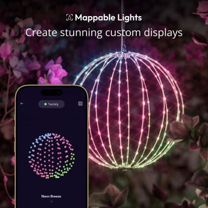 Twinkly - LED RGBW dimbare buitendecoratie SPHERE 210xLED IP44 Wi-Fi