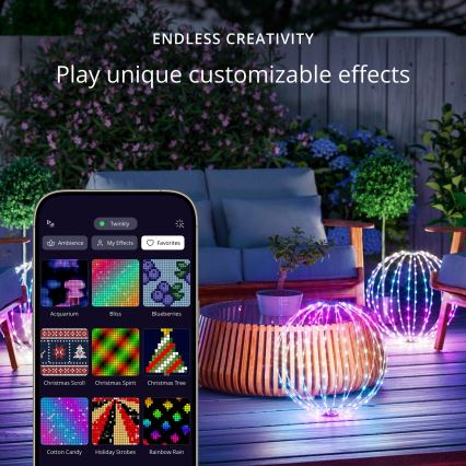 Twinkly - LED RGBW dimbare buitendecoratie SPHERE 210xLED IP44 Wi-Fi
