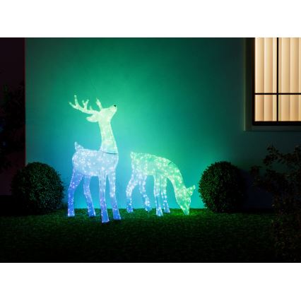 Twinkly - LED RGBW Dimbaar buitenshuis Kerstmis rendier REINGEERS 160xLED IP44 Wi-Fi