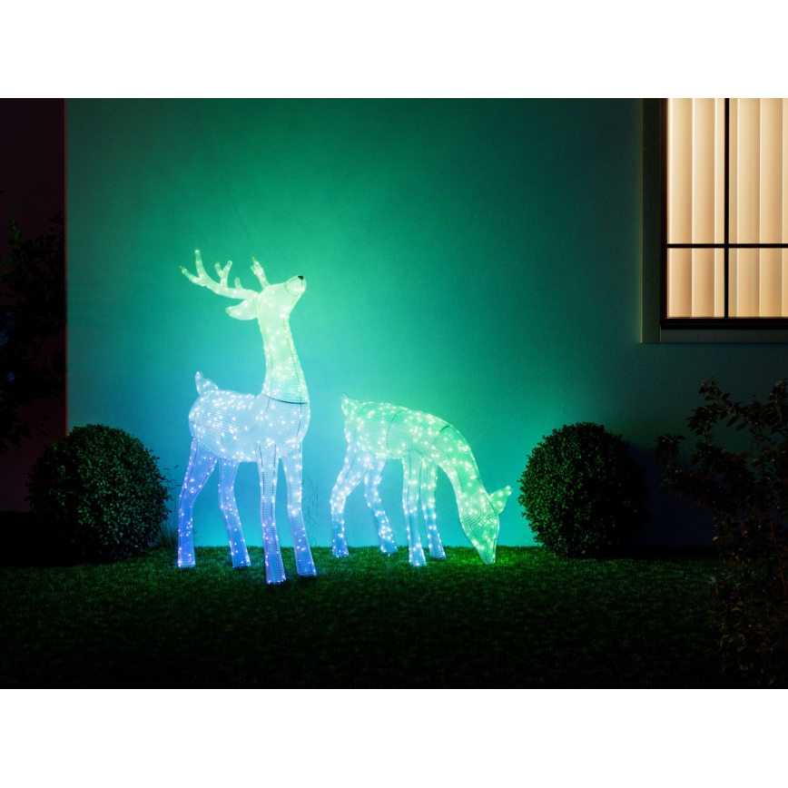 Twinkly - LED RGBW Dimbaar buitenshuis Kerstmis rendier REINGEERS 160xLED IP44 Wi-Fi