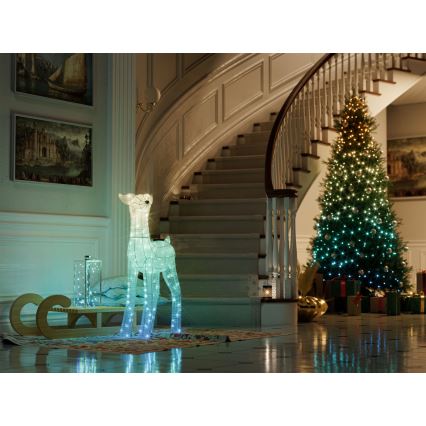 Twinkly - Dimbare RGBW LED buitenkerstrendier REINGEERS 200xLED IP44 Wi-Fi
