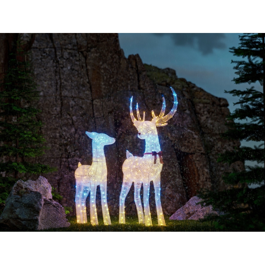 Twinkly - Dimbare RGBW LED buitenkerstrendier REINGEERS 200xLED IP44 Wi-Fi
