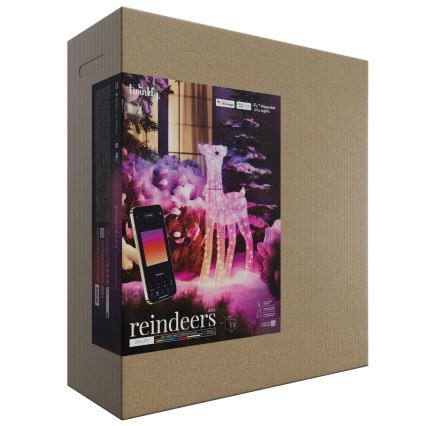 Twinkly - Dimbare RGBW LED buitenkerstrendier REINGEERS 200xLED IP44 Wi-Fi
