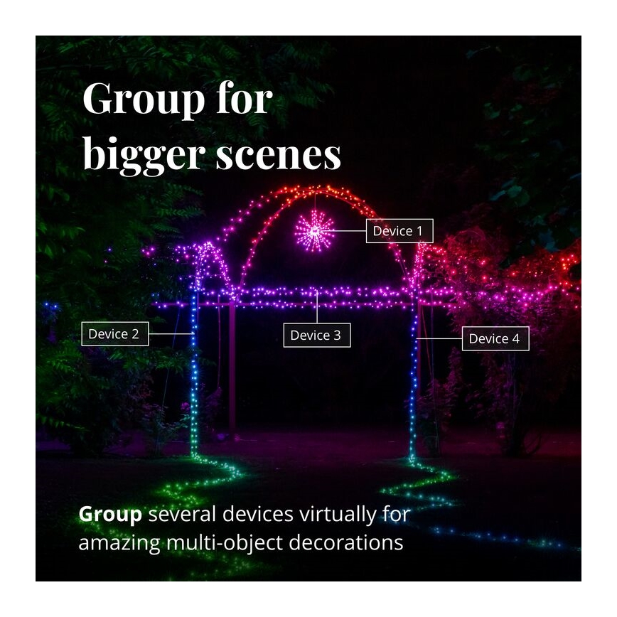 Twinkly - LED RGB Dimbaar buitenshuis kerstster SPRITZER 200xLED IP44 Wi-Fi