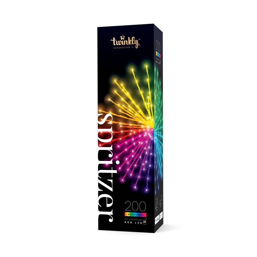 Twinkly - LED RGB Dimbaar buitenshuis kerstster SPRITZER 200xLED IP44 Wi-Fi