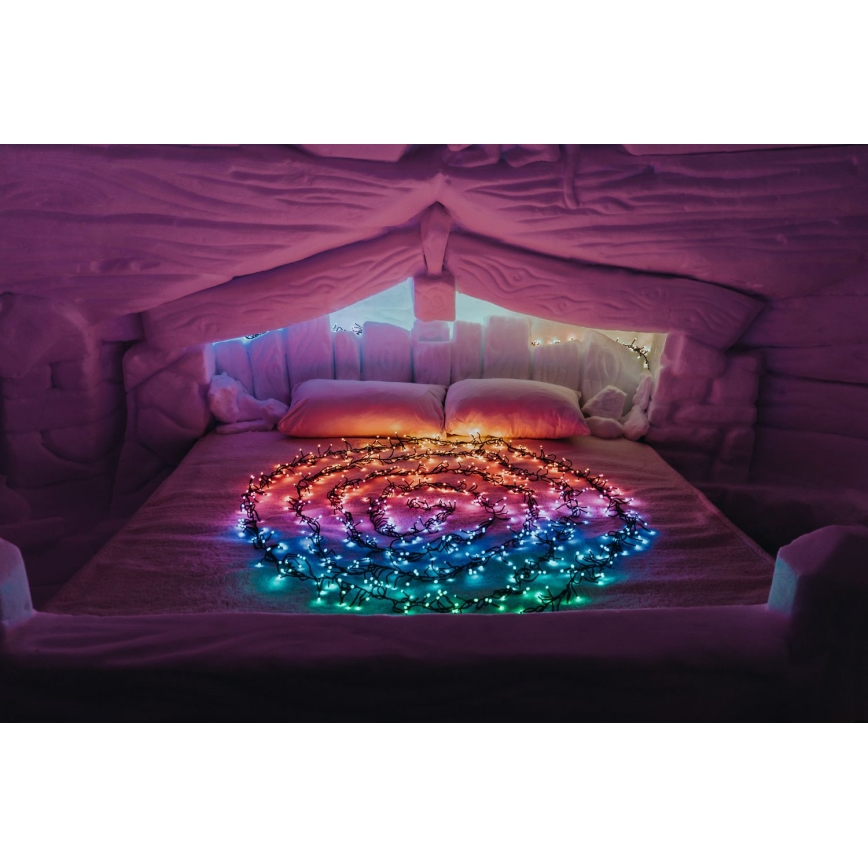 Twinkly - LED RGBW Dimbaar buitenshuis Kerst lichtsnoer CLUSTER 400xLED 9,5m IP44 Wi-Fi