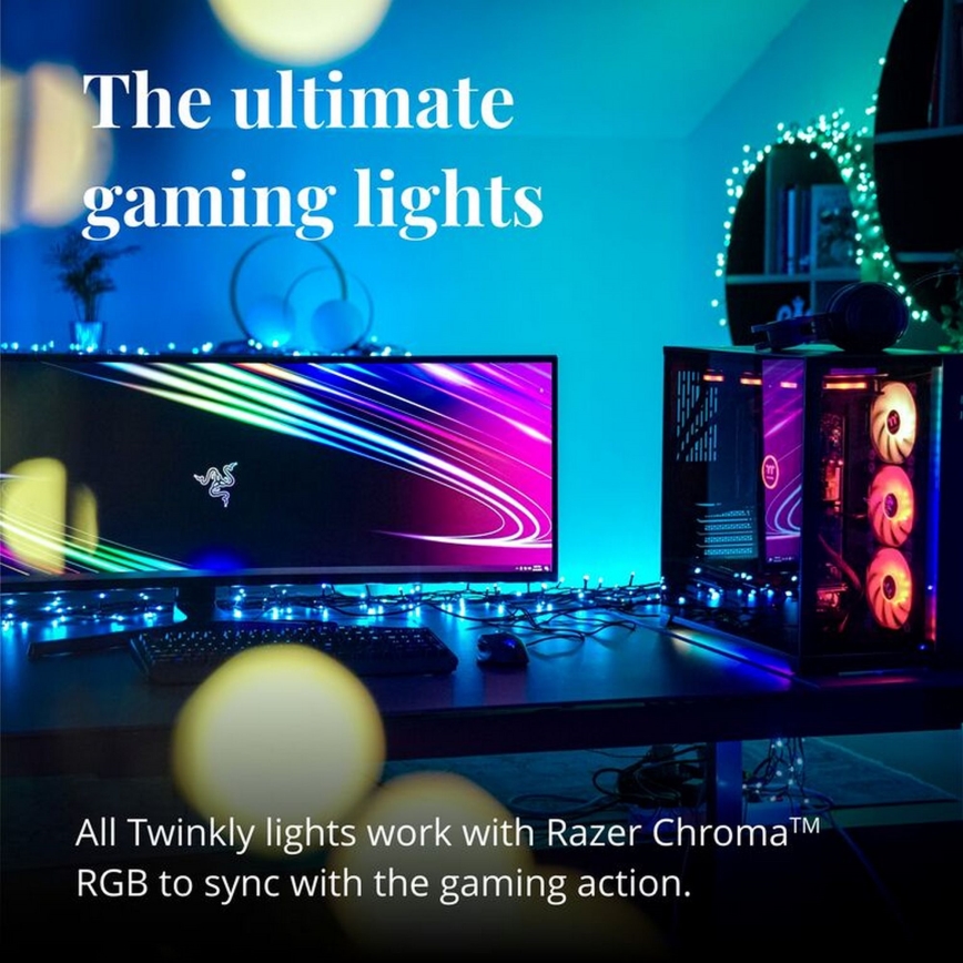 Twinkly - LED RGBW Dimbaar buitenshuis Kerst lichtsnoer CLUSTER 400xLED 9,5m IP44 Wi-Fi