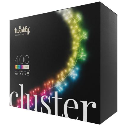 Twinkly - LED RGBW Dimbaar buitenshuis Kerst lichtsnoer CLUSTER 400xLED 9,5m IP44 Wi-Fi