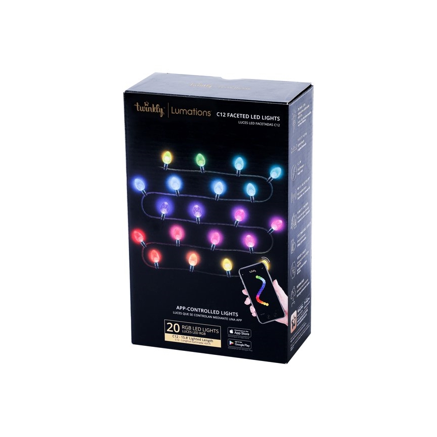 Twinkly - LED RGB Dimbaar buitenshuis Kerst lichtsnoer FACETED 80xLED 26,5 m IP44 Wi-Fi