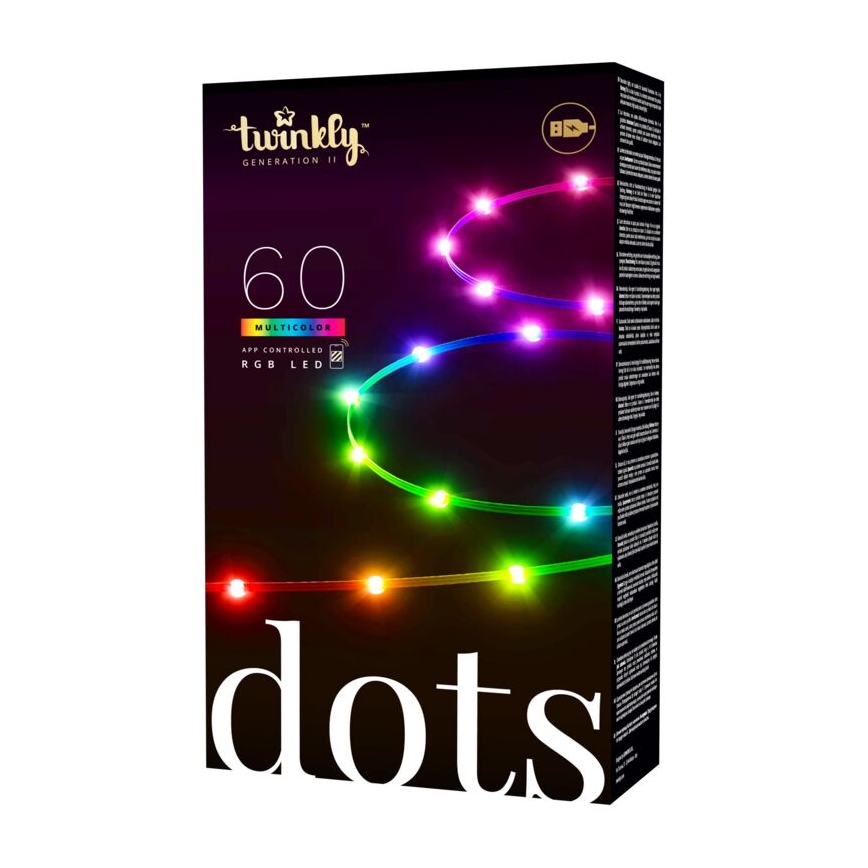 Twinkly - LED RGB Dimbare strip DOTS 60xLED 3 m Wi-Fi USB