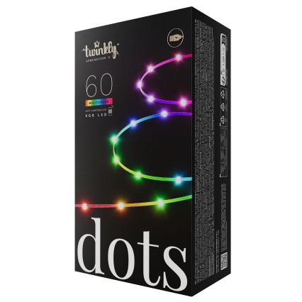 Twinkly - LED RGB Dimbare kerstketting DOTS 60xLED 7 m USB Wi-Fi