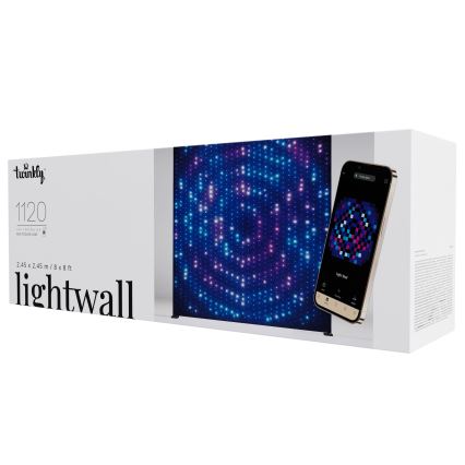 Twinkly - LED RGBW dimbaar kerstlichtgordijn voor buiten LIGHTWALL 1120 LEDs 2,6x2,7 m IP44 Wi‑Fi + muziek-dongle